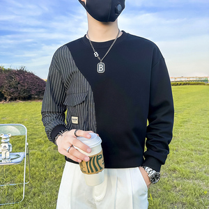 条纹拼接真口袋卫衣男设计感潮牌社会小伙长袖外套B323/WY09A/P58图片