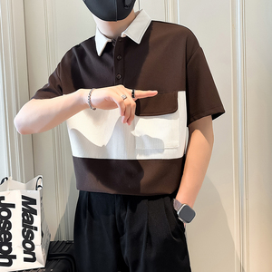 B323-PL21-P55控75短袖男Polo衫社会小伙店主风夏季新款高级感图片