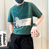B323-DT61-P58控78短袖T恤男社会小伙店主风圆领潮流半袖衣服，男装T恤，星座301C（原B323）