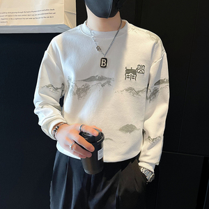 泰山印花刺绣卫衣男潮牌社会小伙高级感痞帅外套B323/WY13/P65图片
