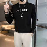 网红精神社会小伙卫衣男长袖2025新款修身字母印花两色WY06-P53，男装卫衣，星座301C（原B323）