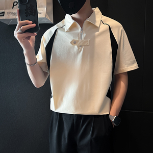 设计感半拉链短袖男POLO衫社会小伙店主风青年潮流B323-PL16-P55图片