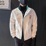 网红外套男潮牌高级感玫瑰花刺绣社会小伙夹克B323-JK02-P88，男装夹克，星座301C（原B323）
