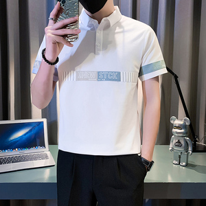 短袖polo衫男潮牌痞帅高级感拼接男装衣服社会B323/PL12/特P58