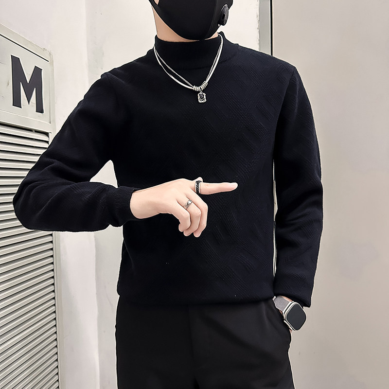 高支高密抖音社会小伙毛衣男肌理感提花针织衫B323-M37-P78控108,男装针织衫/毛衣,星座301C（原B323）