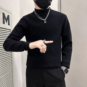 高支高密抖音社会小伙毛衣男肌理感提花针织衫B323-M37-P78控108图片