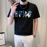 男士短袖T恤潮牌社会小伙时尚圆领印花上衣B323-DT04-特P38控58，男装T恤，星座301C（原B323）