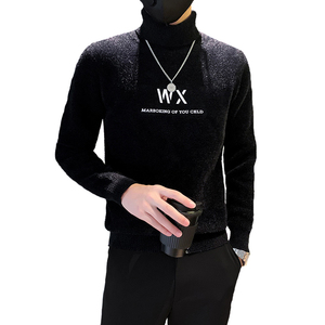 社会小伙毛衣男潮牌2023新款高领字母高级感打底衫 M29-特P58控79图片