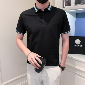 社会小伙短袖polo衫男修身潮流时尚抖音PL03/特P48控68图片