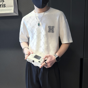 潮牌t恤男短袖2025新款抖音社会小伙店主风B323-DT37-P48控68图片