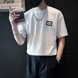 B323-DT51-P48控68短袖T恤男社会小伙店主风圆领时尚潮牌半袖衣服，男装T恤，星座301C（原B323）