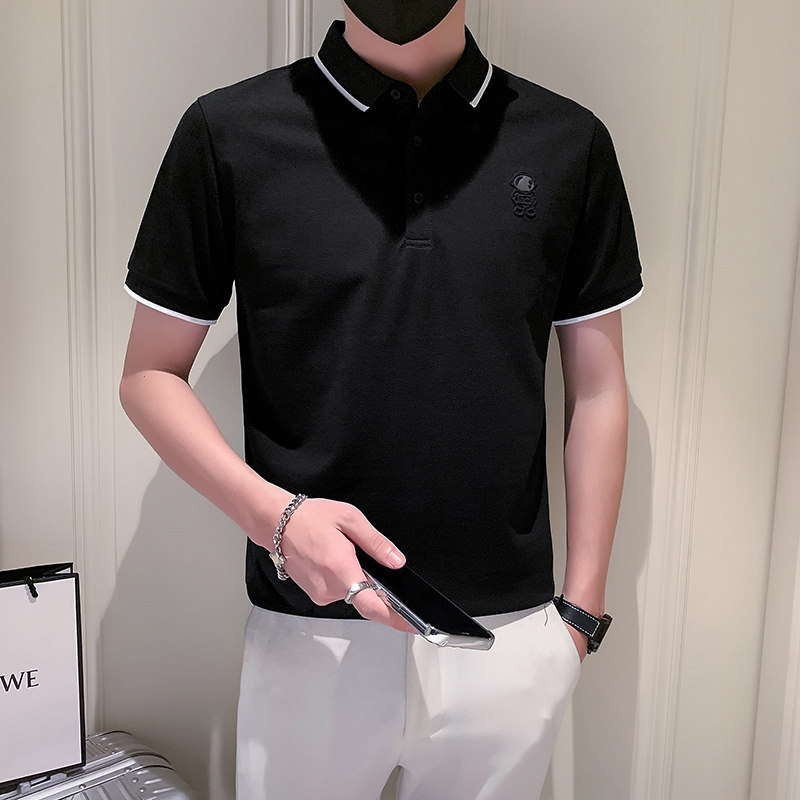 社会小伙短袖polo衫男宇航员浮雕图案PL04/P55控75,男装Polo衫,星座301C（原B323）