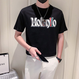 社会小伙短袖T恤男潮牌印花圆领时尚DT12/P45控65，男装T恤，星座301C（原B323）