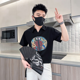 B323-PL22A-P55控75社会小伙短袖polo衫男潮牌翻领痞帅风T恤，男装T恤，星座301C（原B323）