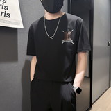 高级感毛巾绣短袖t恤男潮流时尚社会小伙店主风B323-DT42-P48控68，男装T恤，星座301C（原B323）