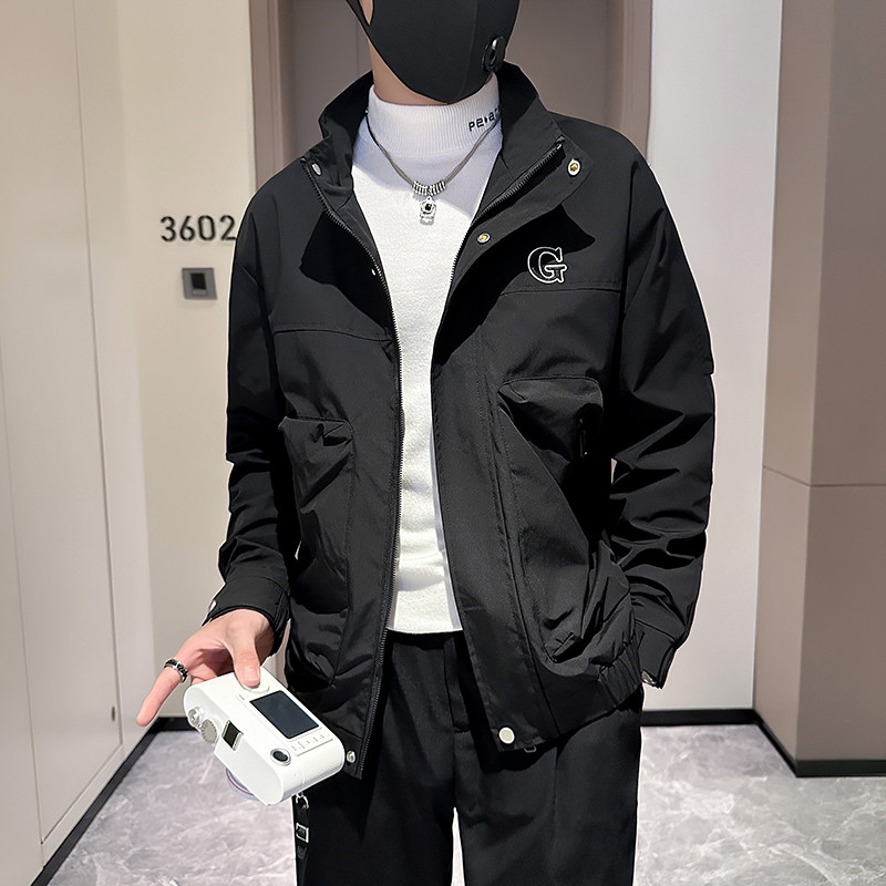 抖音高级感外套男潮牌痞帅社会小伙男装夹克B323-JK05-P98,男装夹克,星座301C（原B323）