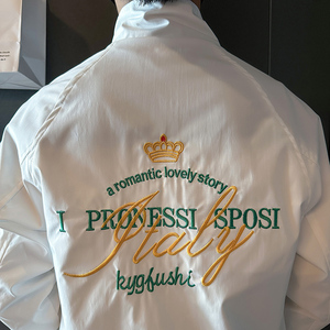 春秋款刺绣外套男高级感社会小伙立领网红夹克B323-JK03-P88图片
