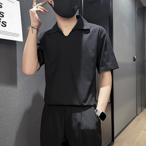 男士短袖T恤韩版潮流翻领polo衫社会小伙店主风B323-DT41-P48控68图片