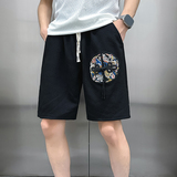B323-DK22-P48控68社会小伙店主风潮刺绣风休闲短裤五分裤，男装牛仔裤，星座301C（原B323）