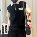 polo衫男士短袖夏季2025新款痞帅高社会小伙店主风B323-PL19-P55，男装Polo衫，星座301C（原B323）