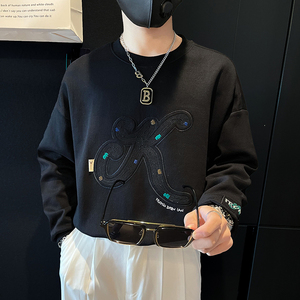 宽松卫衣男潮牌重工刺绣高级感痞帅社会小伙外套B323/WY17/P68图片