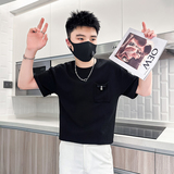 B323-DT70A-P48控68白色肌理感短袖男潮牌潮流韩版社会小伙T恤，男装T恤，星座301C（原B323）