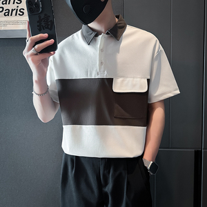B323-PL21-P55控75短袖男polo衫社会小伙店主风夏季新款高级感图片