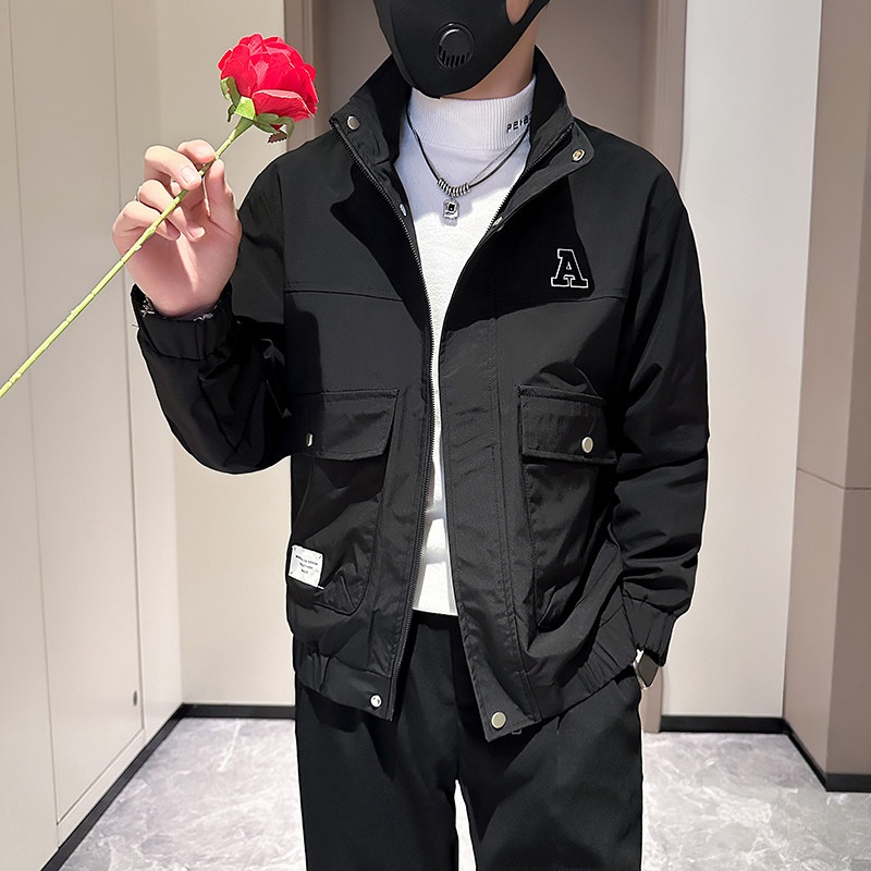 秋季男士工装外套夹克上衣修身社会小伙高级感B323-JK04-P98,男装夹克,星座301C（原B323）