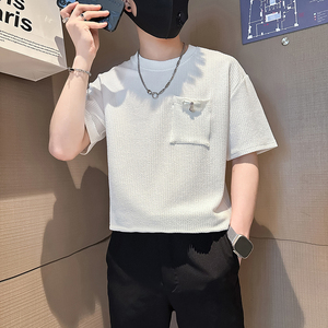 B323-DT70-P48控68社会小伙短袖T恤男店主风潮流百搭半袖衣服图片