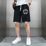 B323-DK22-P48控68社会小伙店主风潮刺绣风休闲短裤五分裤，男装牛仔裤，星座301C（原B323）