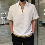 假两件短袖t恤POLO衫男潮牌高级感拼接提花社会小伙PL15/特P45，男装Polo衫，星座301C（原B323）