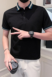 社会小伙短袖polo衫男修身潮流时尚抖音PL03/特P48控68，男装Polo衫，星座301C（原B323）