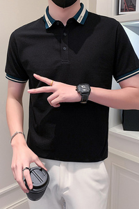 社会小伙短袖polo衫男修身潮流时尚抖音PL03/特P48控68图片