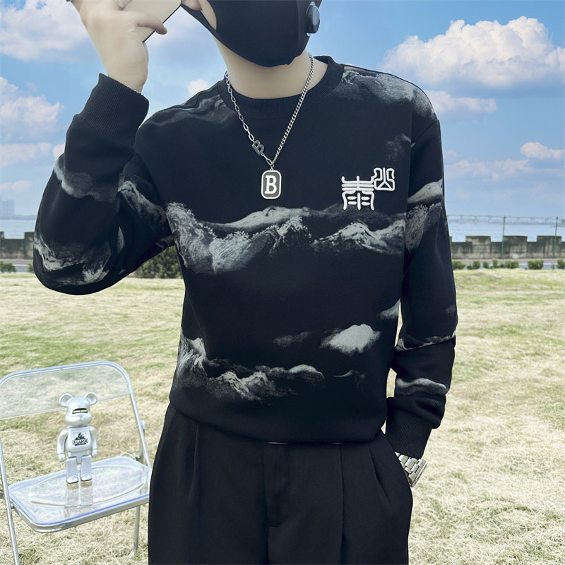 泰山印花刺绣卫衣男潮牌社会小伙高级感痞帅外套B323/WY13A/P65，女装短外套，星座301C（原B323）