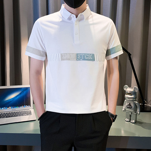 短袖polo衫男潮牌痞帅高级感拼接男装衣服社会B323/PL12/特P58图片