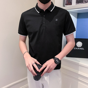 社会小伙短袖polo衫男宇航员浮雕图案PL04/P55控75图片