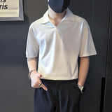 男士短袖T恤韩版潮流翻领polo衫社会小伙店主风B323-DT41-P48控68，男装Polo衫，星座301C（原B323）