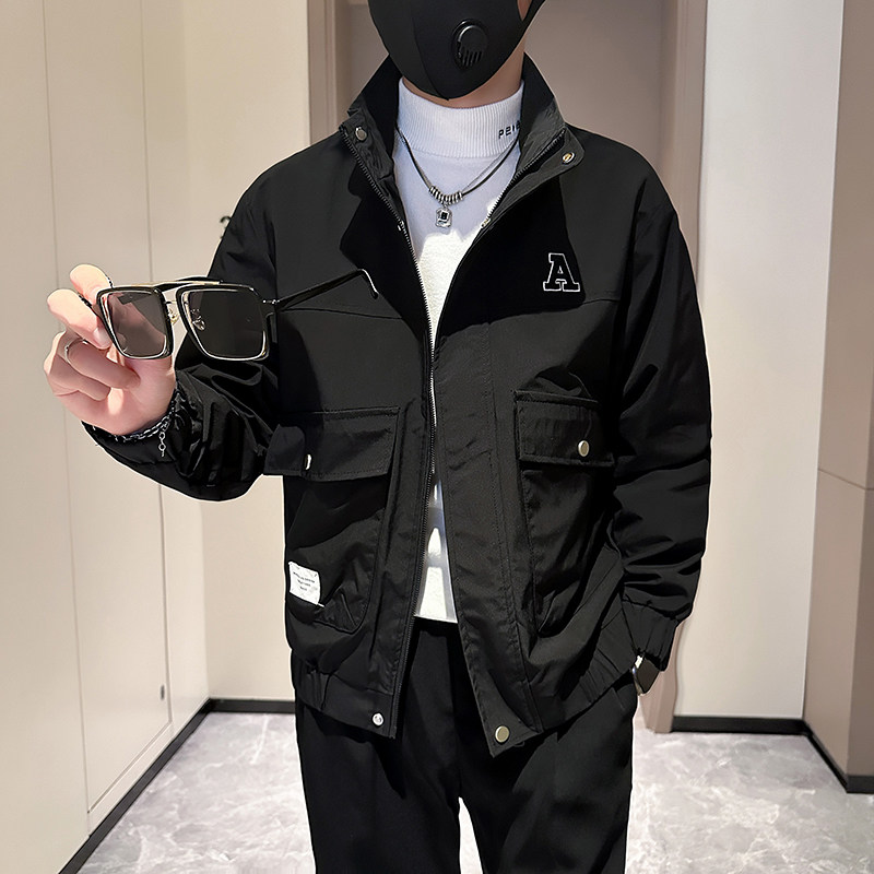 秋季男士工装外套夹克上衣修身社会小伙高级感B323-JK04-P98,男装夹克,星座301C（原B323）