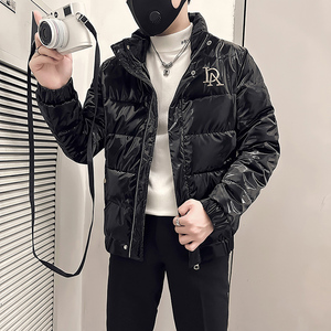 社会小伙棉衣男立领亮面修身刺绣棉服B323-MY01-P108控148图片