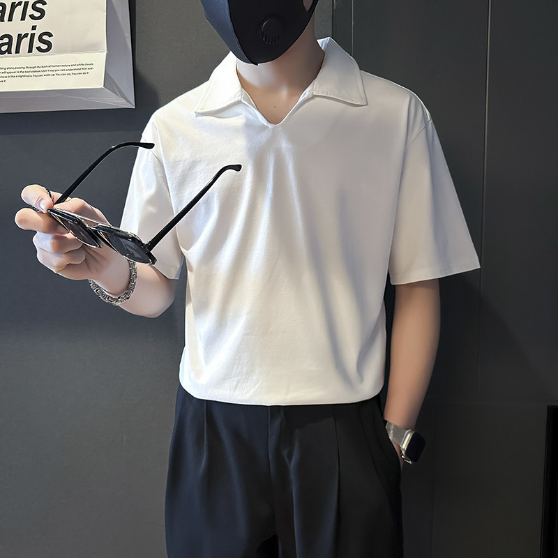 男士短袖T恤韩版潮流翻领polo衫社会小伙店主风B323-DT41-P48控68,男装Polo衫,星座301C（原B323）