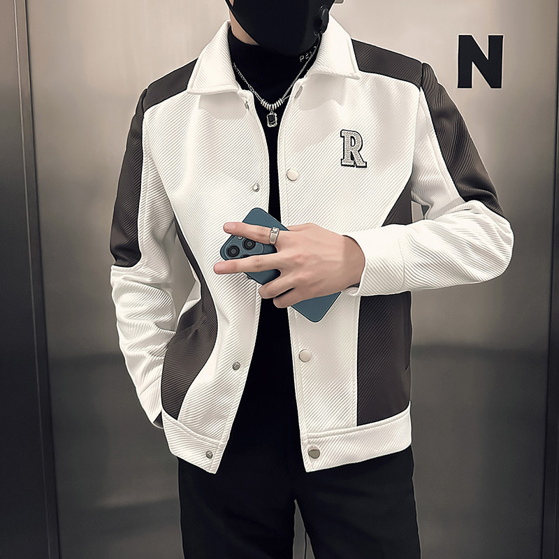 高品质有垫肩社会小伙外套男高级感痞帅夹克B323-JK09-P88控128图片
