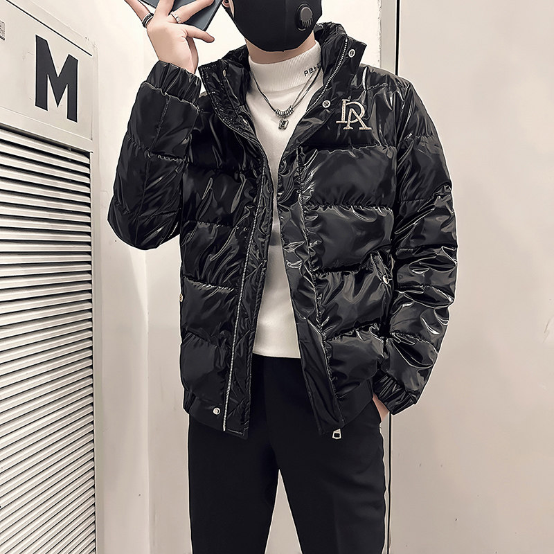 社会小伙棉衣男立领亮面修身刺绣棉服B323-MY01-P108控148,男装棉衣,星座301C（原B323）
