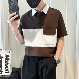 B323-PL21-P55控75短袖男Polo衫社会小伙店主风夏季新款高级感,男装Polo衫,星座301C（原B323）