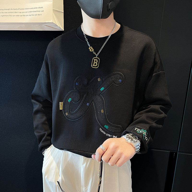 宽松卫衣男潮牌重工刺绣高级感痞帅社会小伙外套B323/WY17/P68,女装短外套,星座301C（原B323）