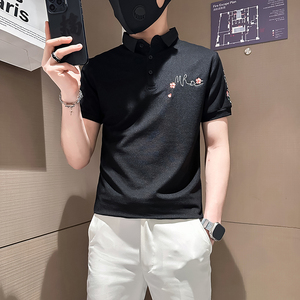 B323-PL24-P48控68社会小伙短袖POLO衫店主风痞帅百搭半袖衣服,男装Polo衫,星座301C（原B323）