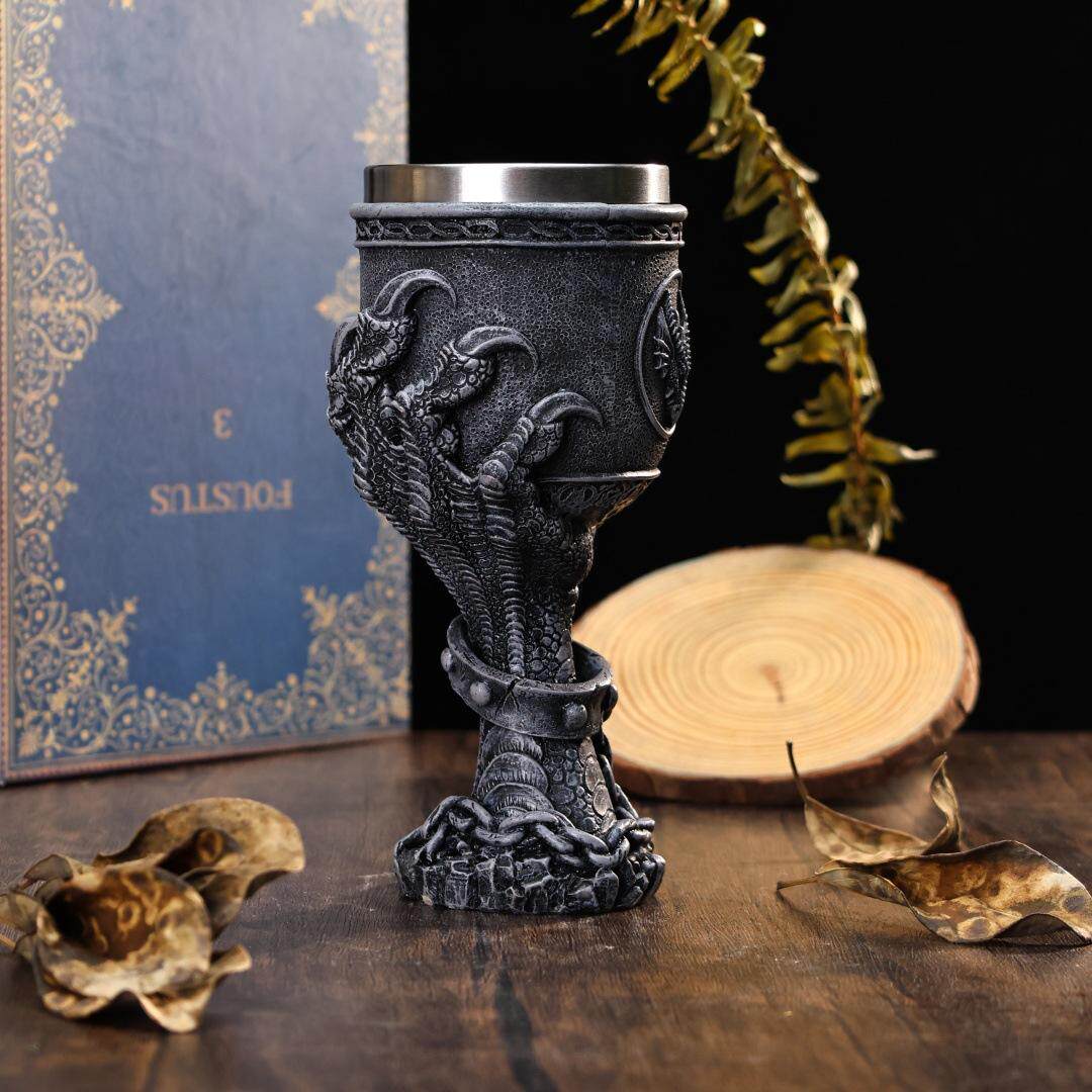 暗黑恶魔蝙蝠骷髅头高脚杯