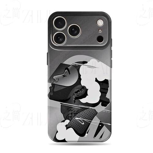 黑人嘻哈插画磨砂磁吸手机壳大孔亮面硬壳适用苹果iphone18promax华为PURAXVIEW荣耀MAGIC4PRO华为NOVA8SE