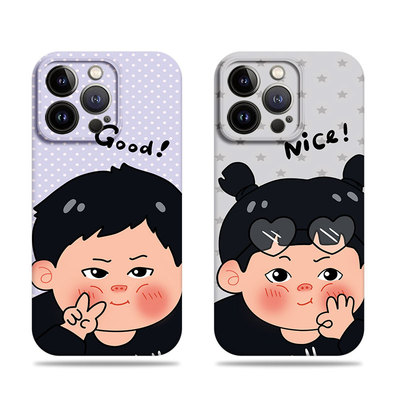 苹果17promax比耶胖胖男女菲林情侣手机壳适用苹果华为NOVA12PROOPPOK12SOPPORENO14PRO红米K80PROP60PRO