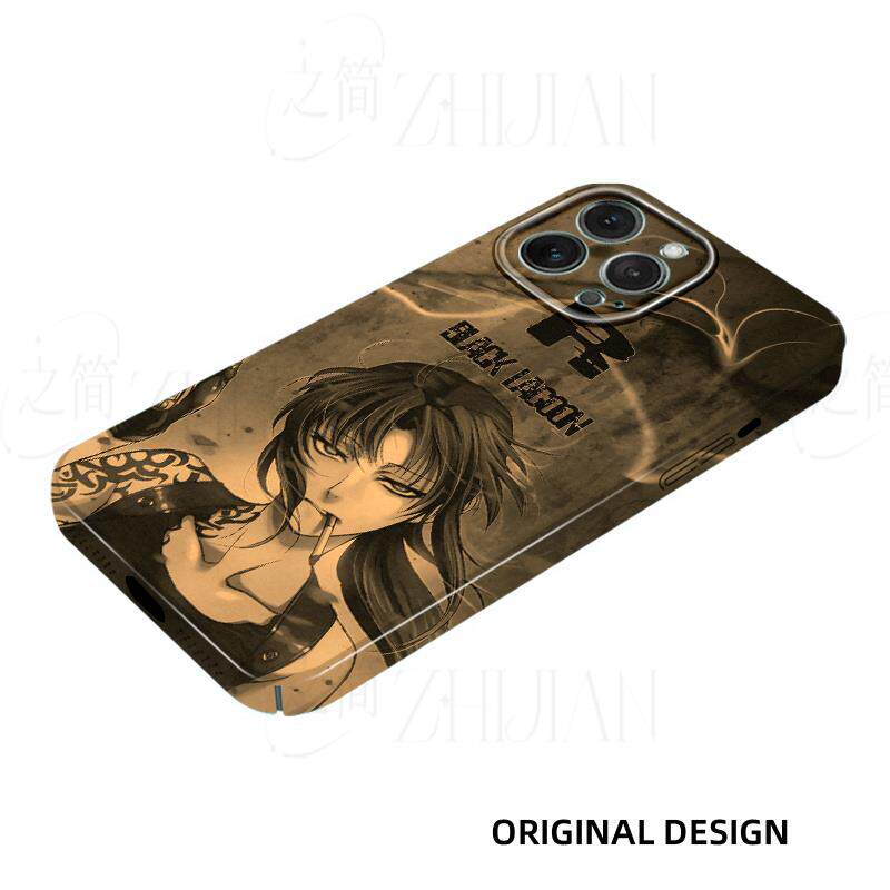 黑礁莱薇插画磨砂磁吸手机壳大孔亮面硬壳适用苹果iphone18promax华为PURAXVIEW华为MATE50PRO荣耀90PRO