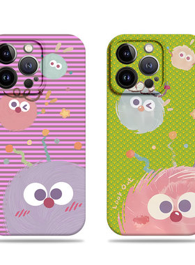 苹果17promax三只煤球菲林情侣手机壳适用苹果华为小米14PRO小米13PRO三星S24ULTRAMATE80PROMAX小米15PRO